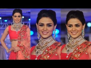 Genelia D'Souza Ramp Walk in Red Choli & Lehnga
