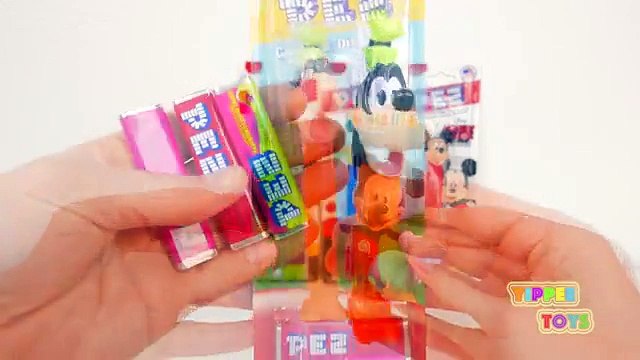 Learn Colors with PEZ Mickey Mouse and Friends Candy Dispensers (FULL HD)
