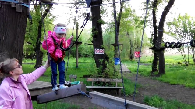 Веревочный парк Лень в Пень Донецк парк им. Щербакова Rope Park Donetsk весна 2015