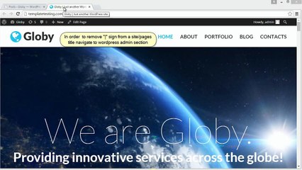WordPress. How To Remove "|" Sign From Pages Browser Titles