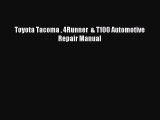 (PDF Download) Toyota Tacoma  4Runner  & T100 Automotive Repair Manual PDF
