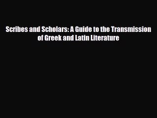 Скачать видео: [PDF Download] Scribes and Scholars: A Guide to the Transmission of Greek and Latin Literature