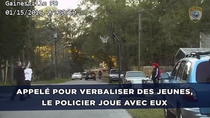 Appelé pour du bruit dans la rue, le policier entame une partie de basket