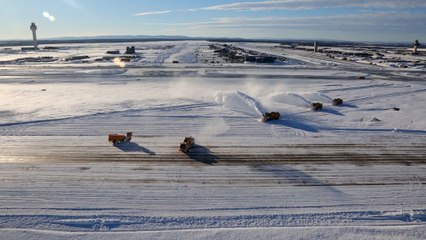 Aerial views of historic blizzard snowfall