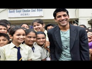 'Bhaag Milkha Bhaag' Movie | Farhan Akhtar Visiting His Own School For Promotion of Movie