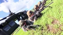 US Army Show Force in Beautiful Landscape US Soldiers in Action During Large Training Exer