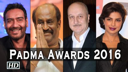 Padma Awards 2016 Rajinikanth Anupam Kher and Ajay Devgn Honoured