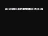 (PDF Download) Operations Research Models and Methods Download