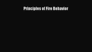 (PDF Download) Principles of Fire Behavior Download