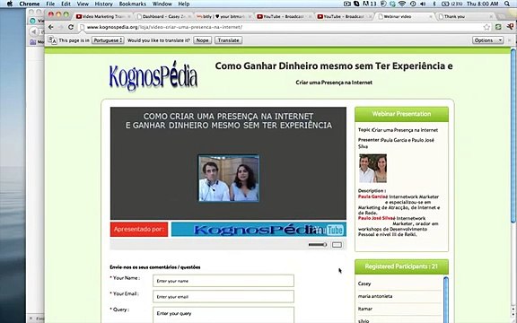 Here we test out one of Easy Webinar Plugin's Client Webinars