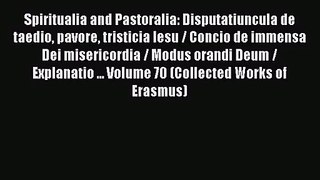 (PDF Download) Spiritualia and Pastoralia: Disputatiuncula de taedio pavore tristicia Iesu