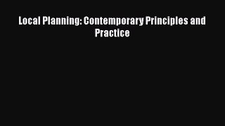 Local Planning: Contemporary Principles and Practice  PDF Download
