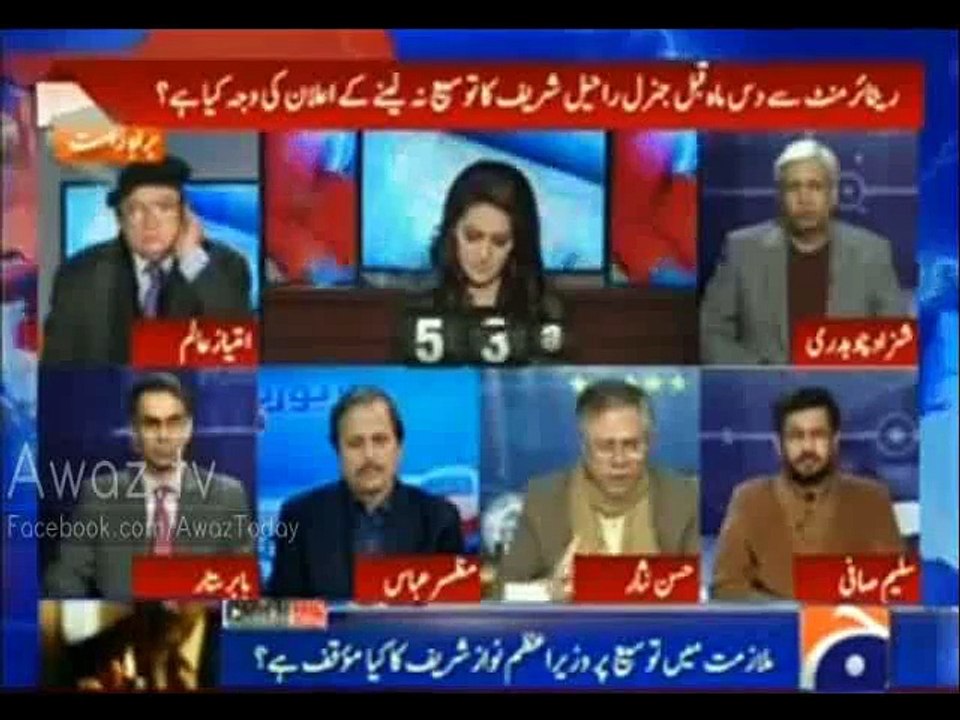 Interesting Conversation between Ayesha Baksh and Hassan Nisar over COAS Raheel Shareef Statement