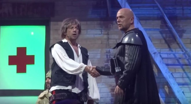 Les Enfoirés 2016 avec Dark Vador, Luke Skywalker, Yoda et Chewbacca