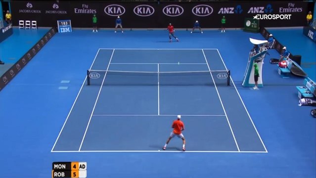 Superbe point entre Stéphane Robert et Gaël Monfils - Tennis