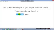 How to Find Tracking ID on your Google analytics Account