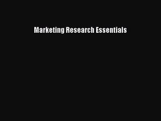 (PDF Download) Marketing Research Essentials Download