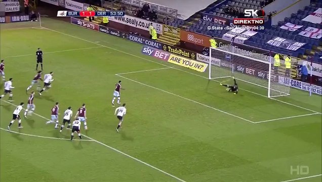 2-1 Andre Gray Penalty Goal - Burnley v. Derby County - England - Championship 25.01.2016