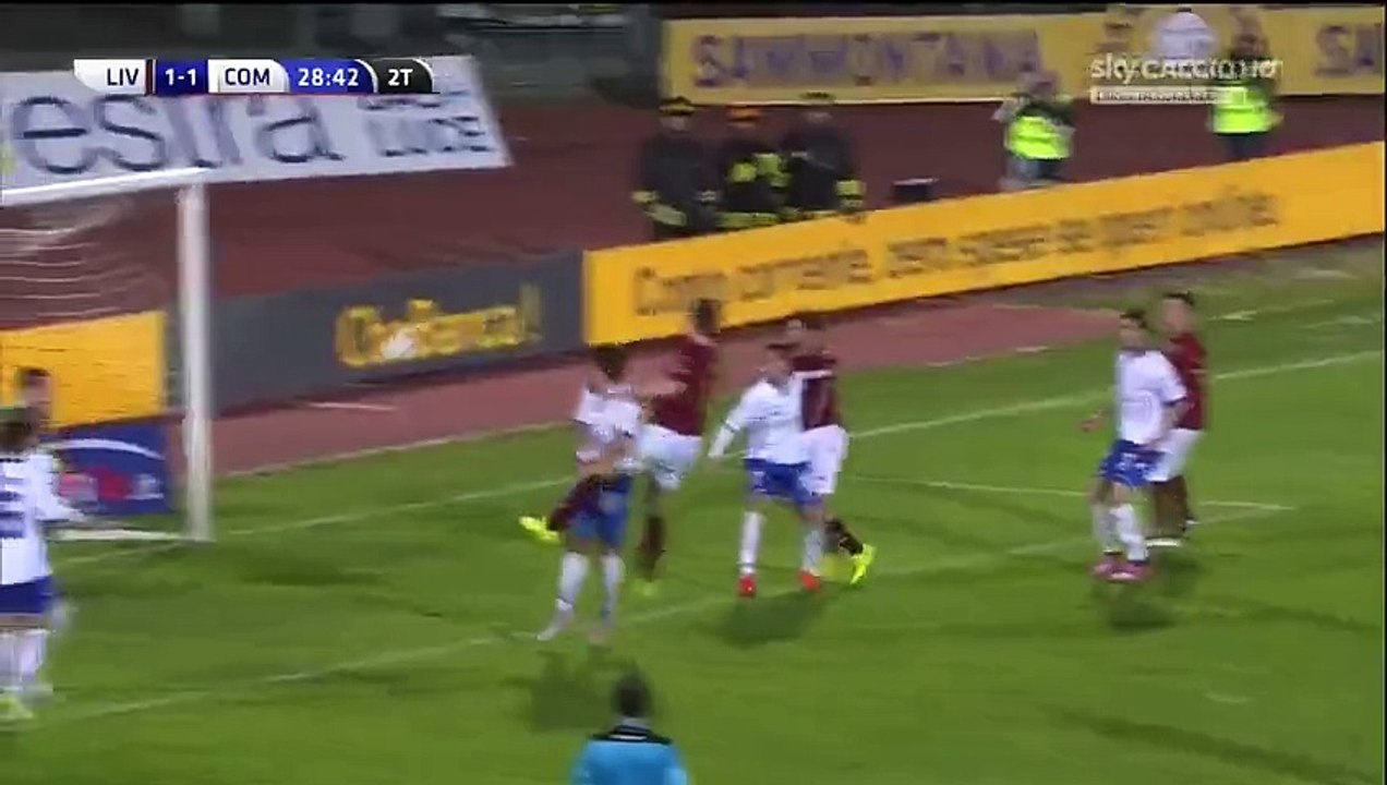 1-1 Martino Borghese Goal Italy  Serie B - 25.01.2016, Livorno Calcio 1-1 Calcio Como