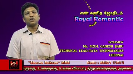 sharva raksan mrs-9842111411-madurai-numerologist-royal romantic-tamil-m.s.m. ganesh babu