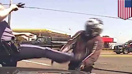 Biker awarded $180K after cop pulls gun and kicks him in the chest