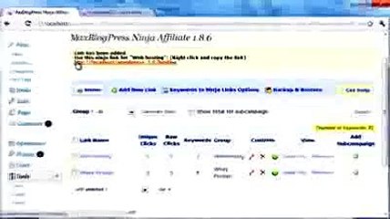 MaxBlogPress Ninja Affiliate Wordpress Affiliate Link Management Plugin 80
