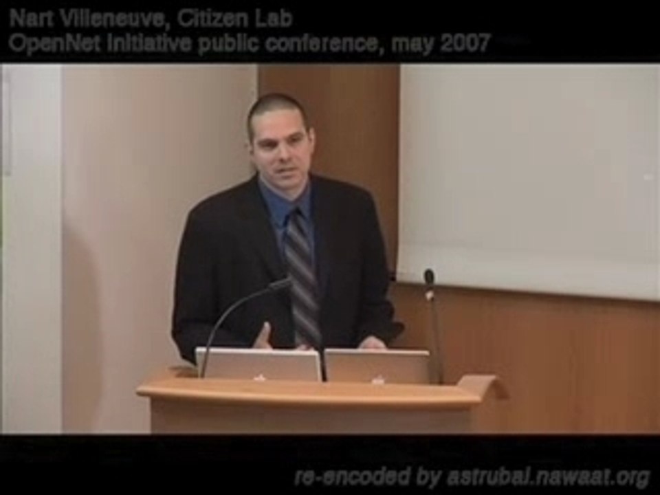 ONI, Nart Villeneuve : Internet filtering worldwide