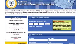 Reverse Cell Phone Lookup CELL PHONE REGISTRY TOUR