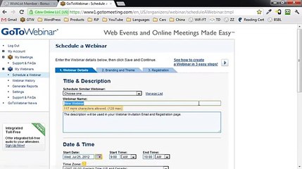 Wishlist Member GoToWebinar Integration