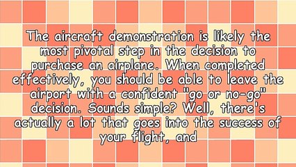 Making the Most of Your Aircraft Demonstration Flight