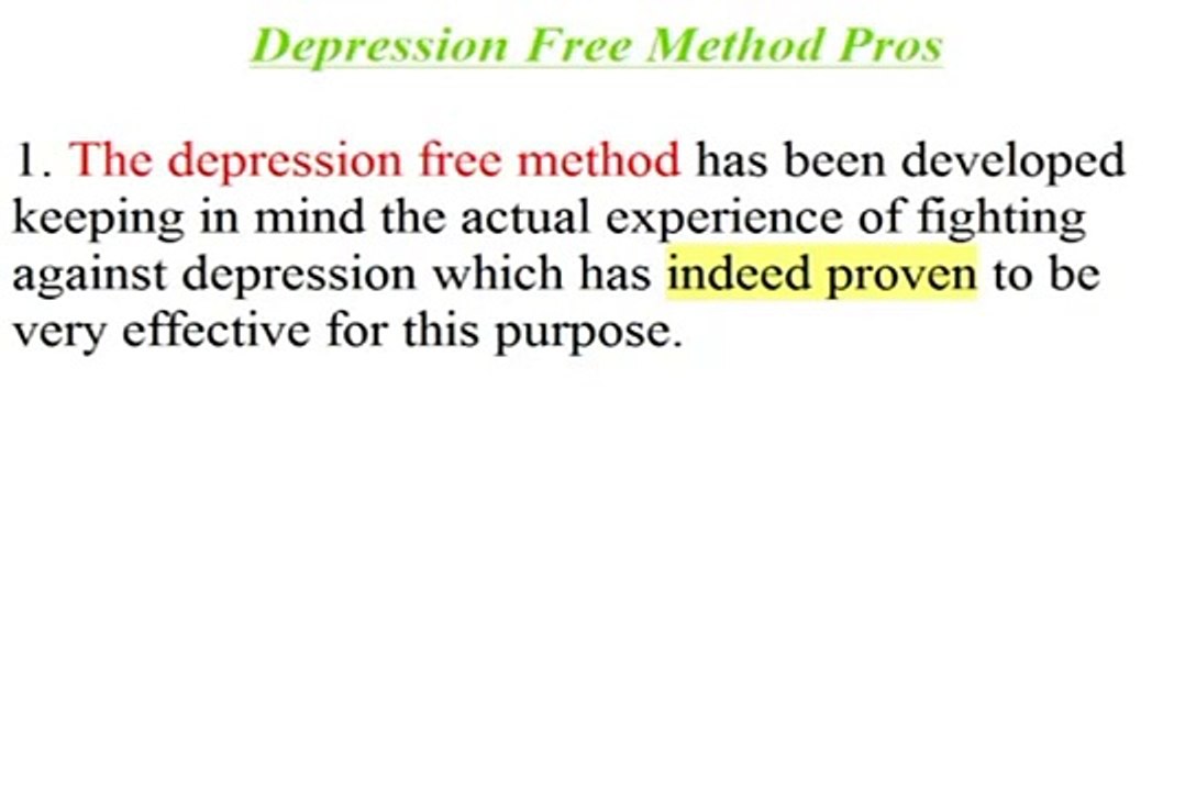 Depression Free Method