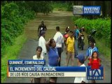 El incremento del caudal de ríos en Quinindé causa inundaciones