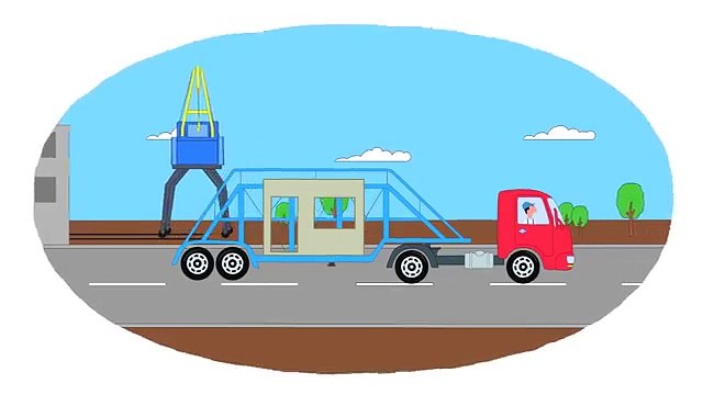 Мультик - Раскраска. Учим Цвета - Мультфильмы про машинки и технику - Грузовые прицепы