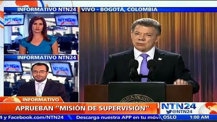 "Lo que pasó hoy con Colombia es histórico": Santos tras aprobación de la ONU a misión de verificación