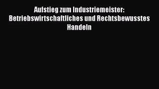 [PDF Download] Aufstieg zum Industriemeister: Betriebswirtschaftliches und Rechtsbewusstes