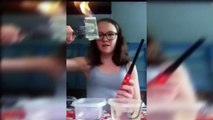 Girl trying to do some magic