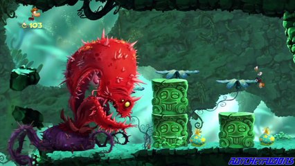 Rayman Origins - Part 17: Ticklish Temples - Boss: Poor Little Daisy