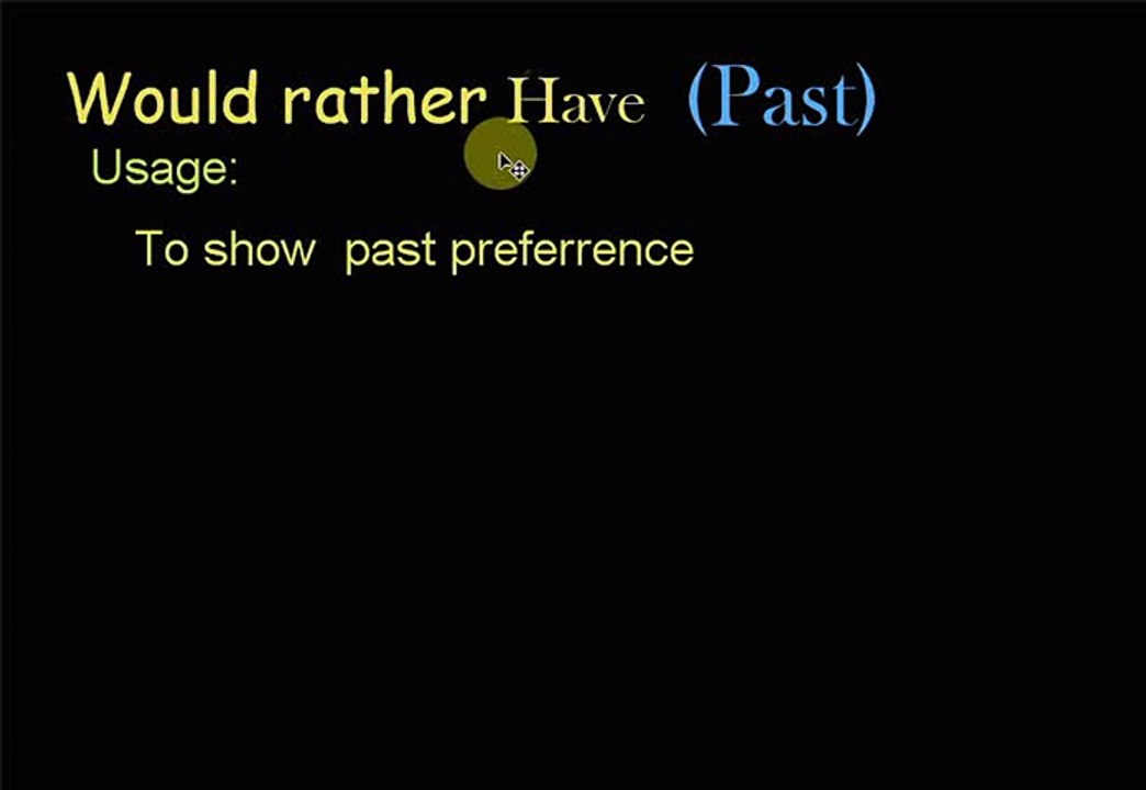 would rather past