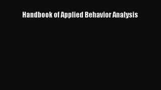 PDF Download Handbook of Applied Behavior Analysis PDF Full Ebook