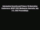 [PDF Download] Information Security and Privacy: 7th Australian Conference ACISP 2002 Melbourne