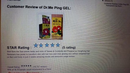 Customer Reviews of Dr Me Ping GEL Permanent Hair Remover in Real