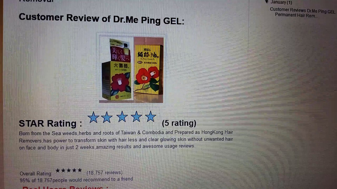 Customer Reviews of Dr Me Ping GEL Permanent Hair Remover in Real