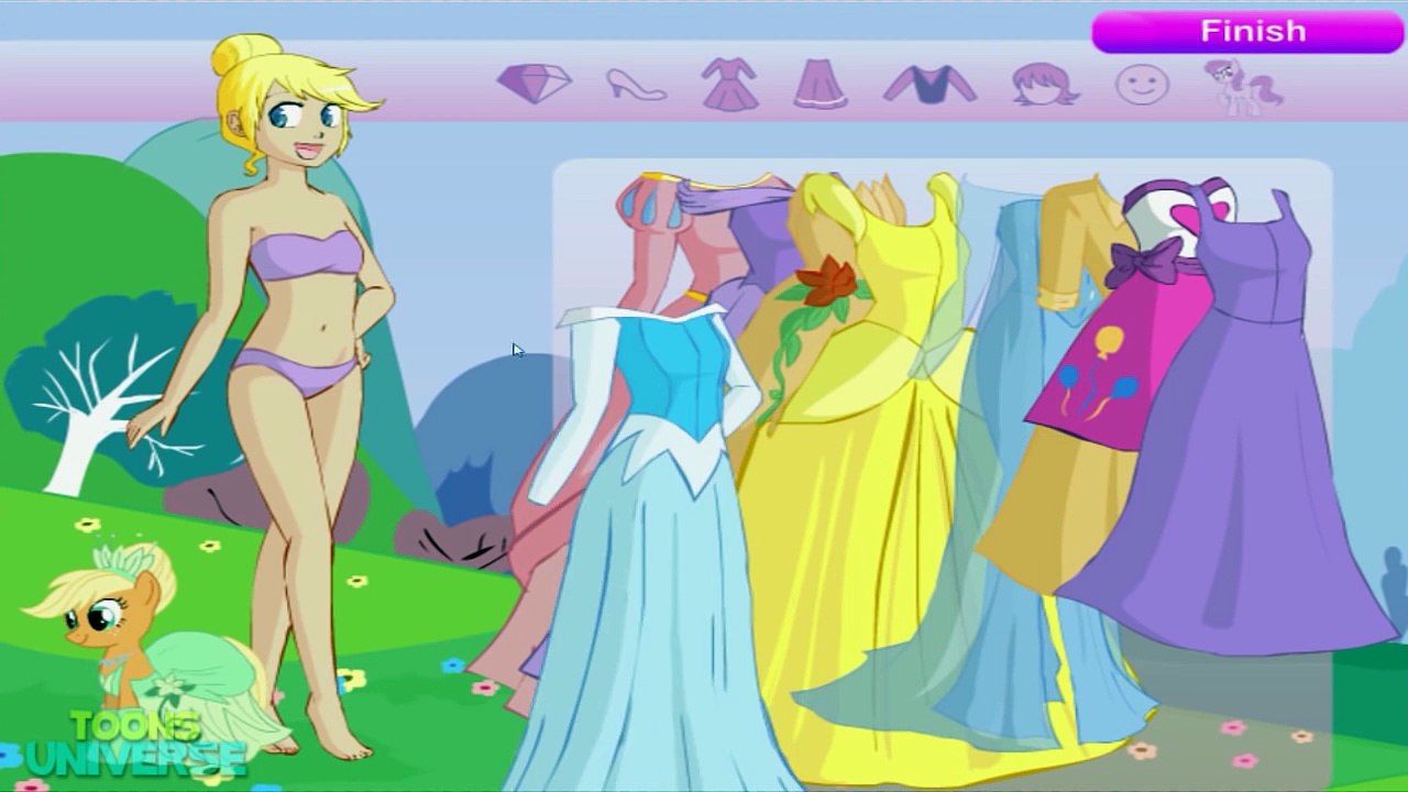 My Little Pony Equestria Girls Applejack Like Cinderella Princess Dress Up Game for Girls