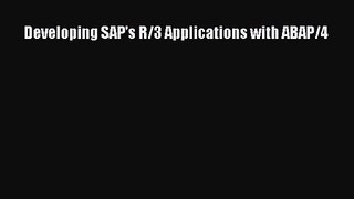 [PDF Download] Developing SAP's R/3 Applications with ABAP/4 [Read] Full Ebook