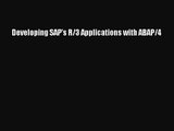 [PDF Download] Developing SAP's R/3 Applications with ABAP/4 [Read] Full Ebook