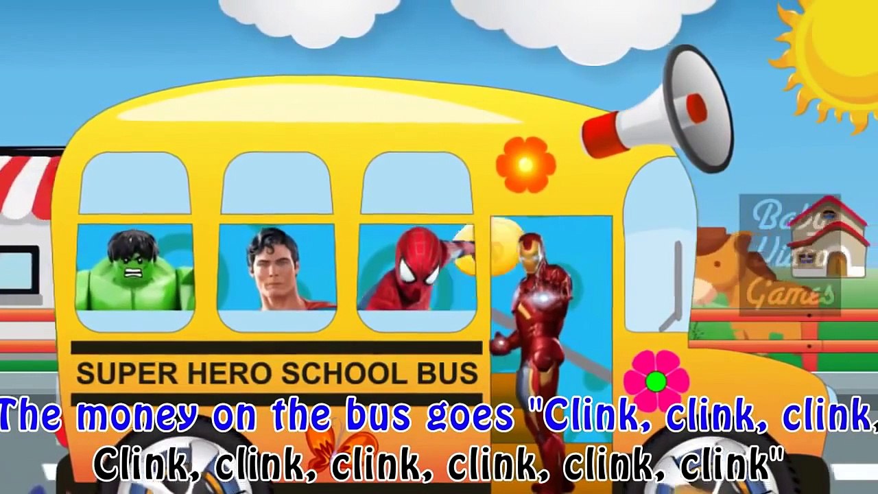 SuperHero Songs Nursery Rhymes Music Wheels on the Bus Spiderman, Hulk, Ironman, Superman