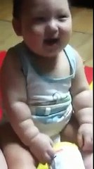 cute baby laughing and then crying