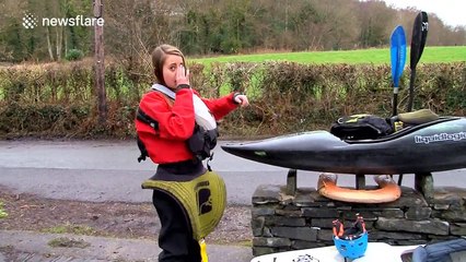 Water Sports enthusiasts take advantage of Cumbria's swollen rivers