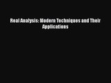 Real Analysis: Modern Techniques and Their Applications  PDF Download