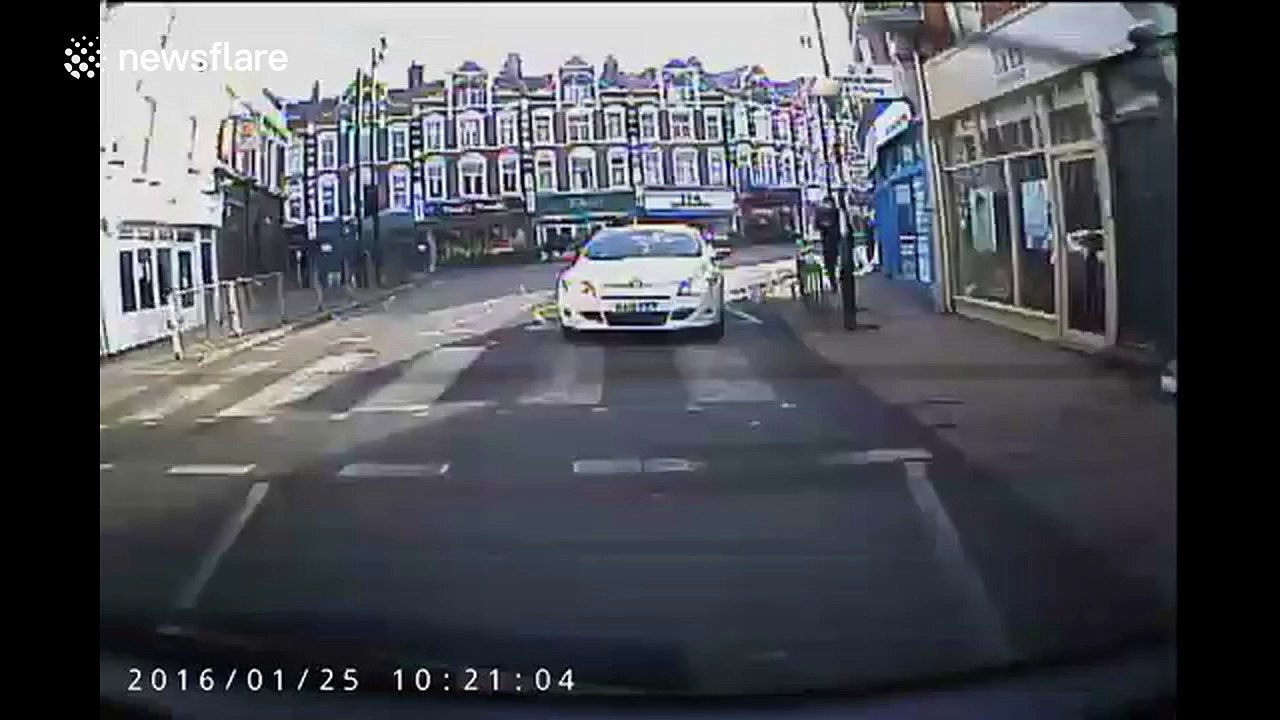 Car crash following police stop caught on dashcam in London